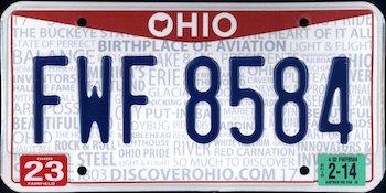 Ohio License Plate Sticker Colors